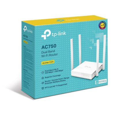 TP-Link AC750 Wireless Dual Band Router – ARCHER C24 – TL-ARCHER C24