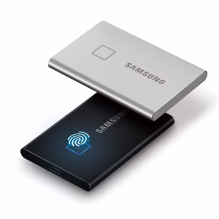 Samsung T7 Touch Portable External SSD 1TB with Fingerprint Security - Black